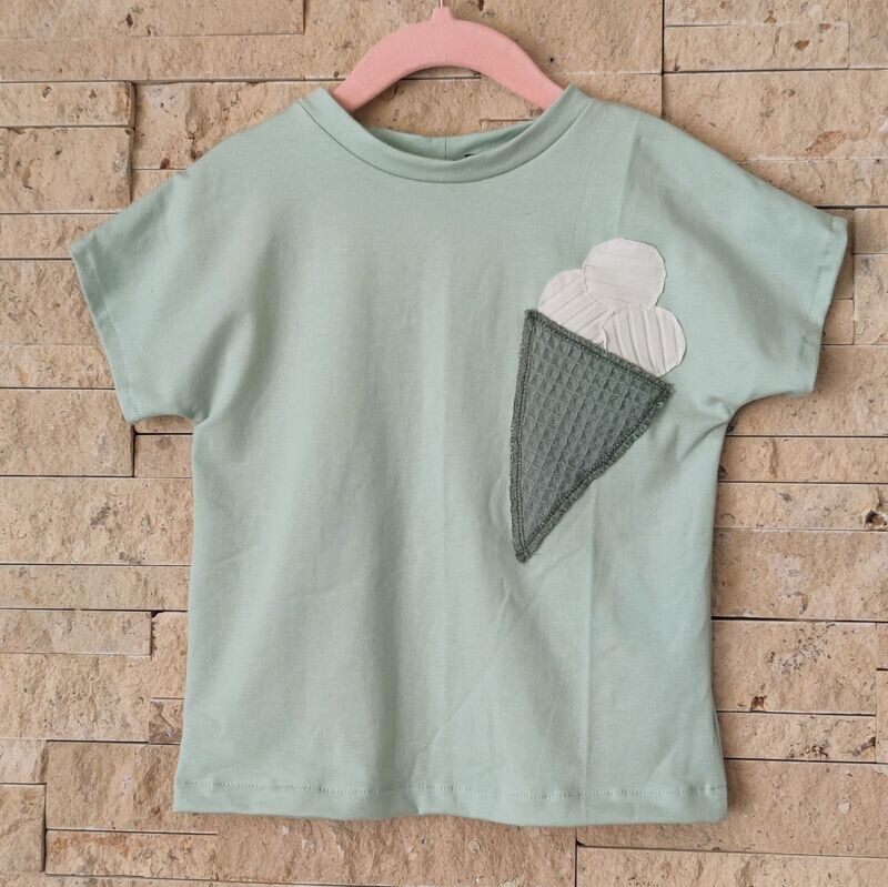 T-Shirt - Mintgrün mit Eis