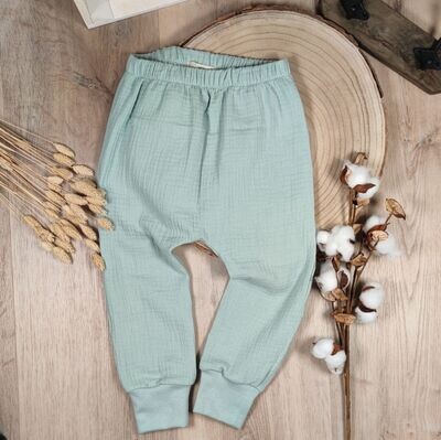 Musselin Hose - Seegrün