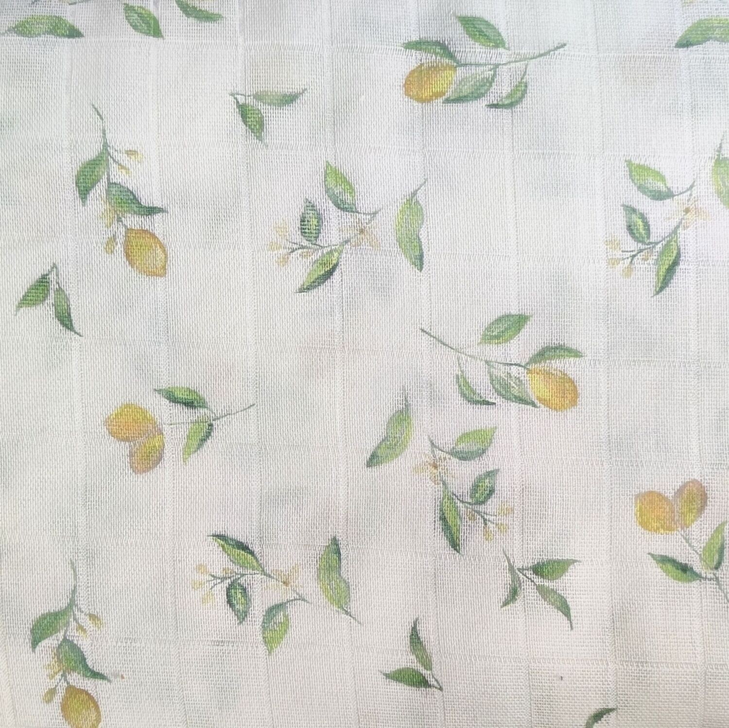 Karo-Musselintuch - Lemon - ca. 80x80 cm