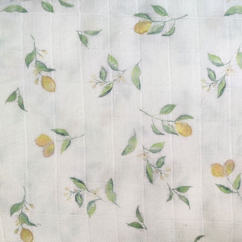Karo-Musselintuch - Lemon - ca. 80x80 cm