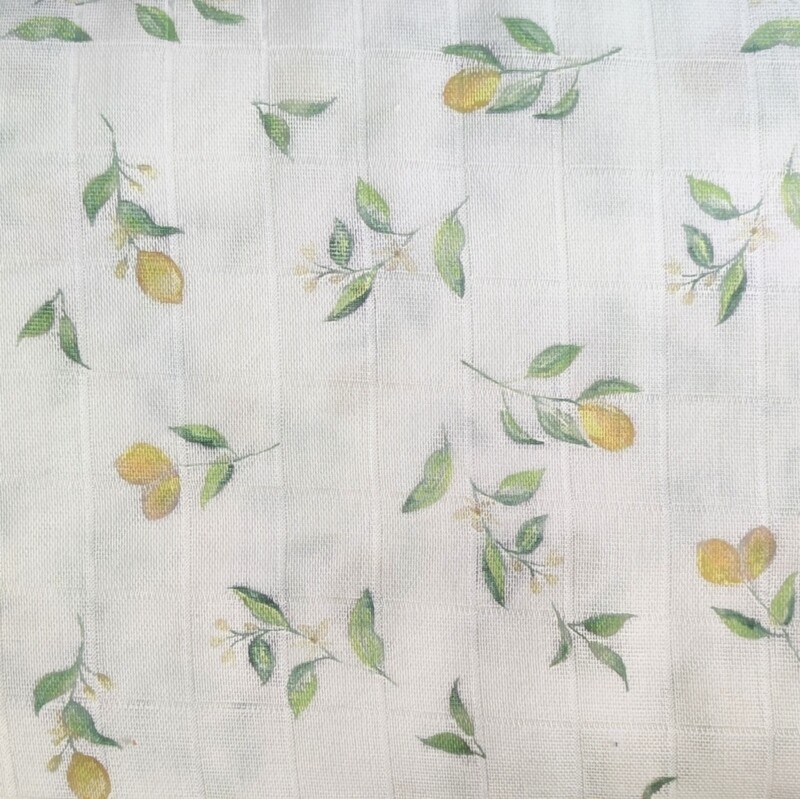 Langarm Bluse - Karo-Musselin Lemon
