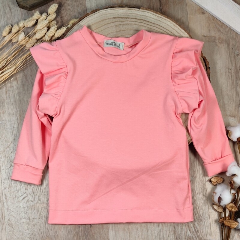 Longsleeve mit Volant - Soft Pink