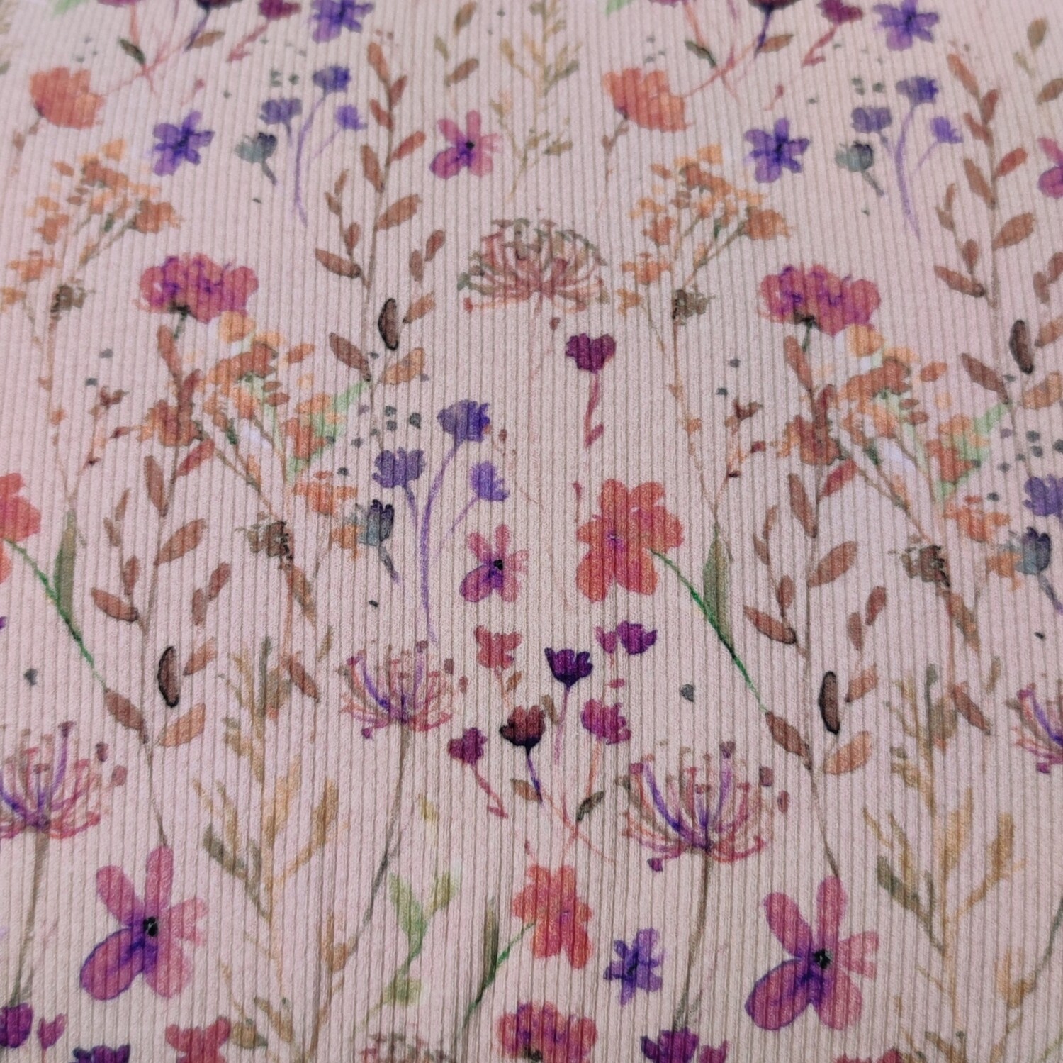 Pullover - Rib Jersey Wild Flowers Mauve 