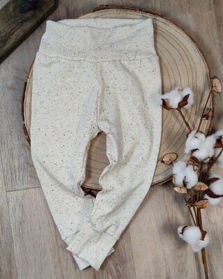 (Sofortkauf) Leggings - Konfetti Beige mit Bündchen - Gr. 74/80