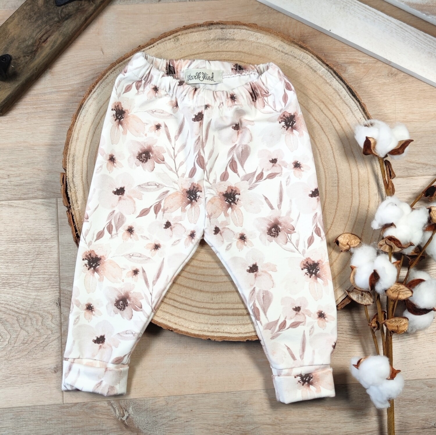 Leggings - Aquarellblumen Beige 