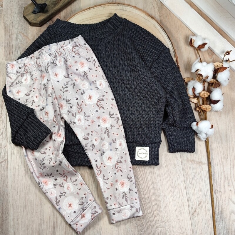 Leggings - Rosengarten grau 