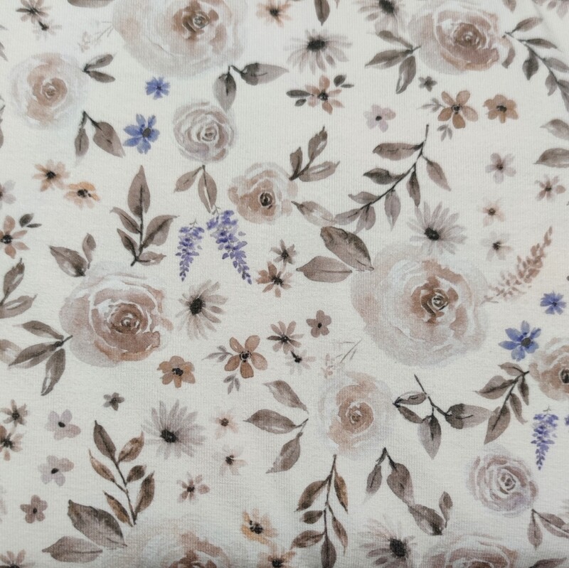 Jersey Pullover mit Rüsche - Rosengarten creme