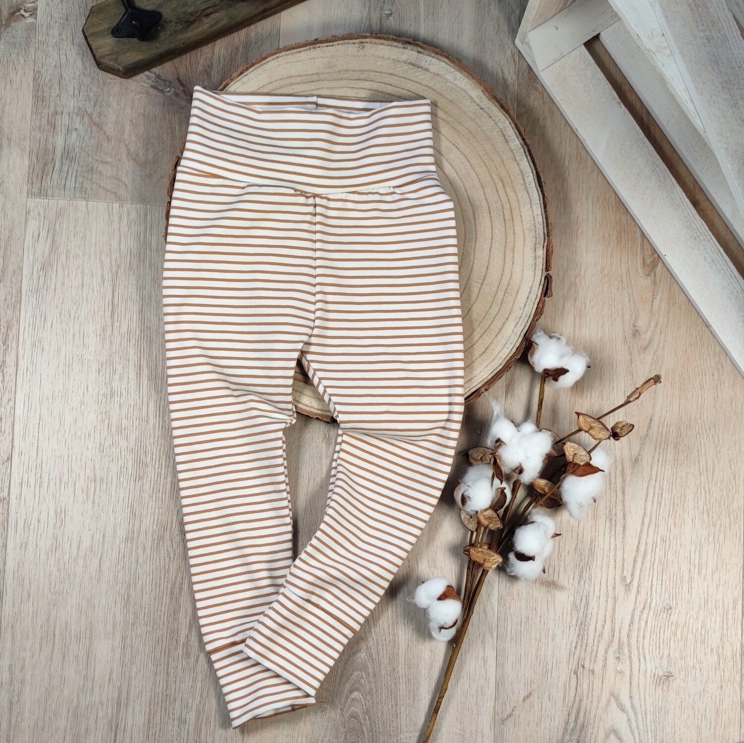 Leggings - Streifen Karamell