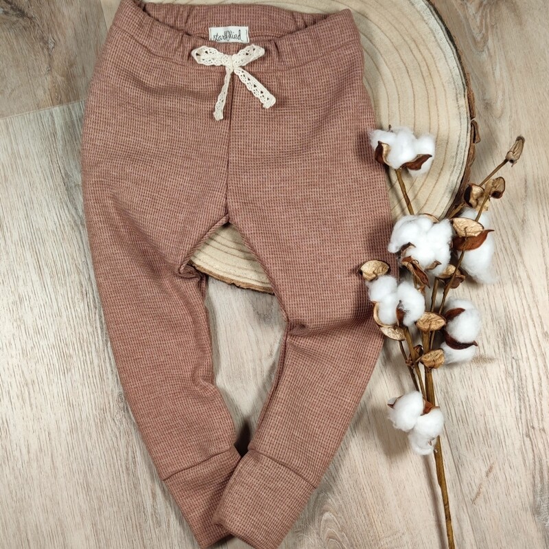 Leggings Waffelstrick - Rost meliert 