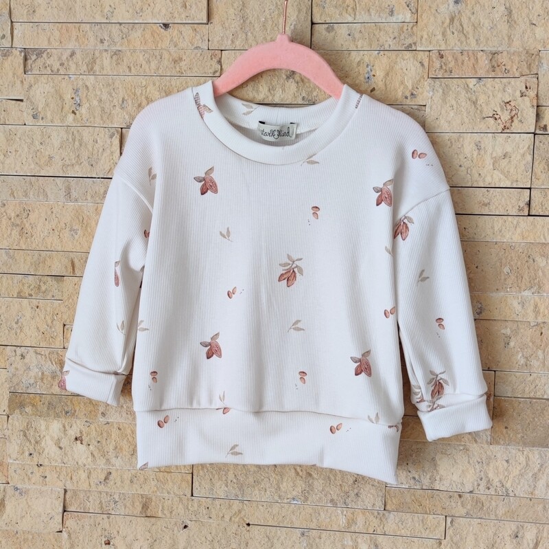 Rib Jersey Pullover - kleine Kakaobohne