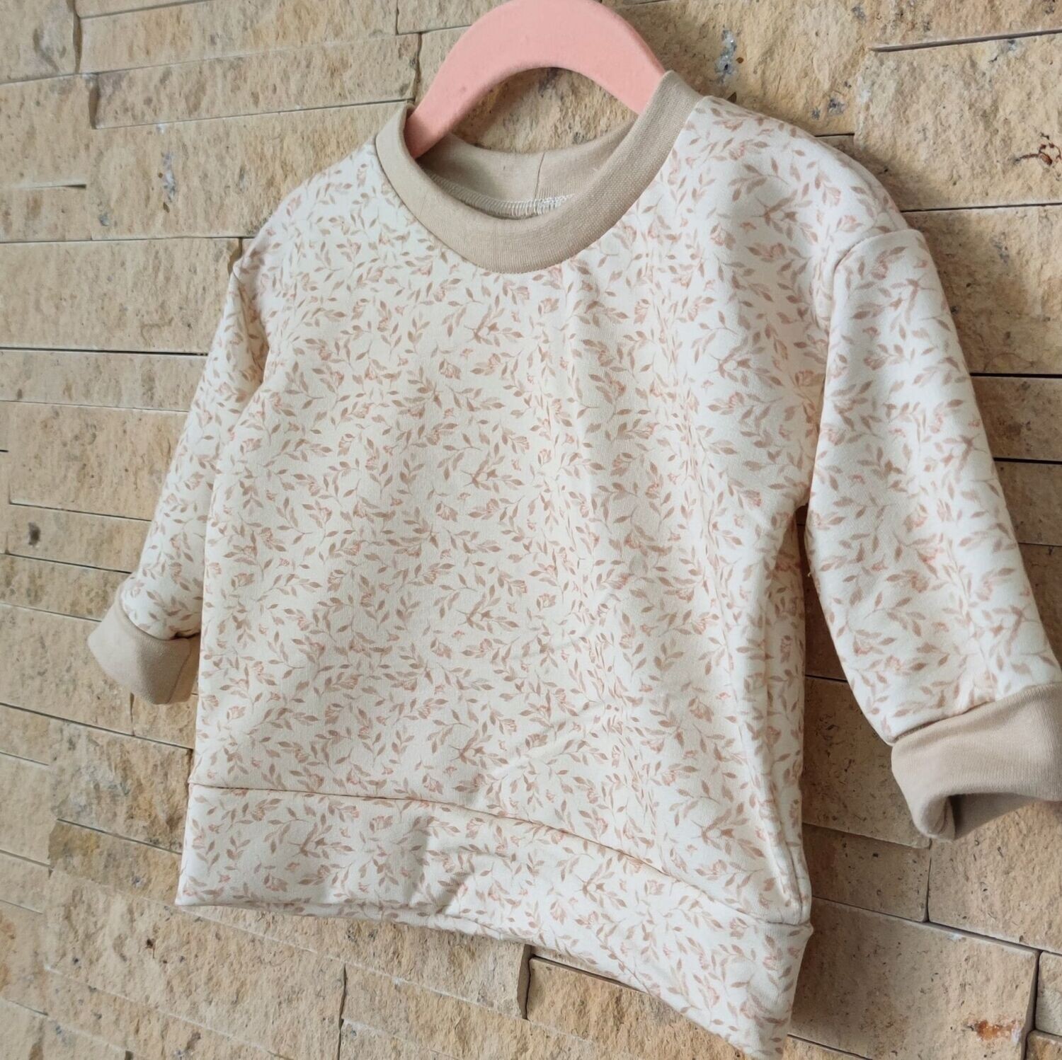 Pullover - French Terry Zweige Beige