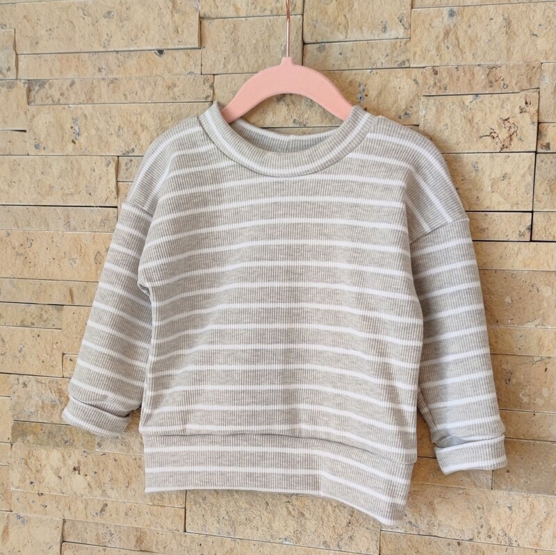 Pullover - Rib Jersey Beige Stripes