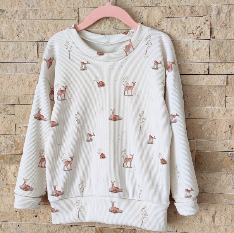 Rib Jersey Pullover - oh my deer