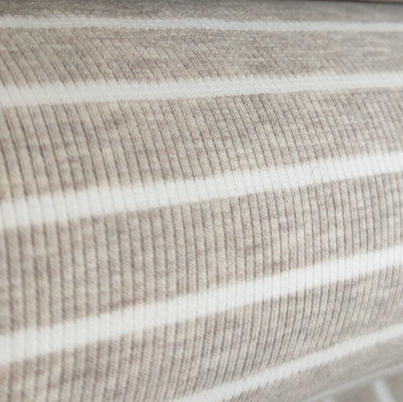 Oversized Langarm Romper - Rib Beige Stripes