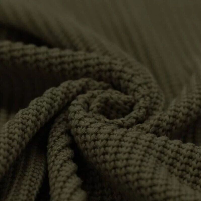 Oversized Langarm Romper - Grobstrick Dark Olive