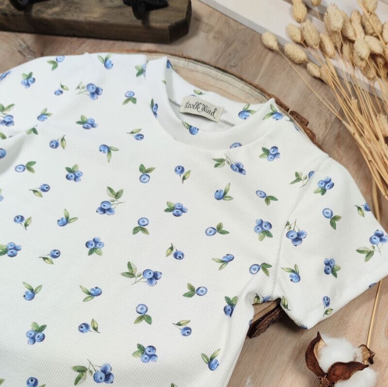 Oversized Langarm Romper - Rib Blueberry