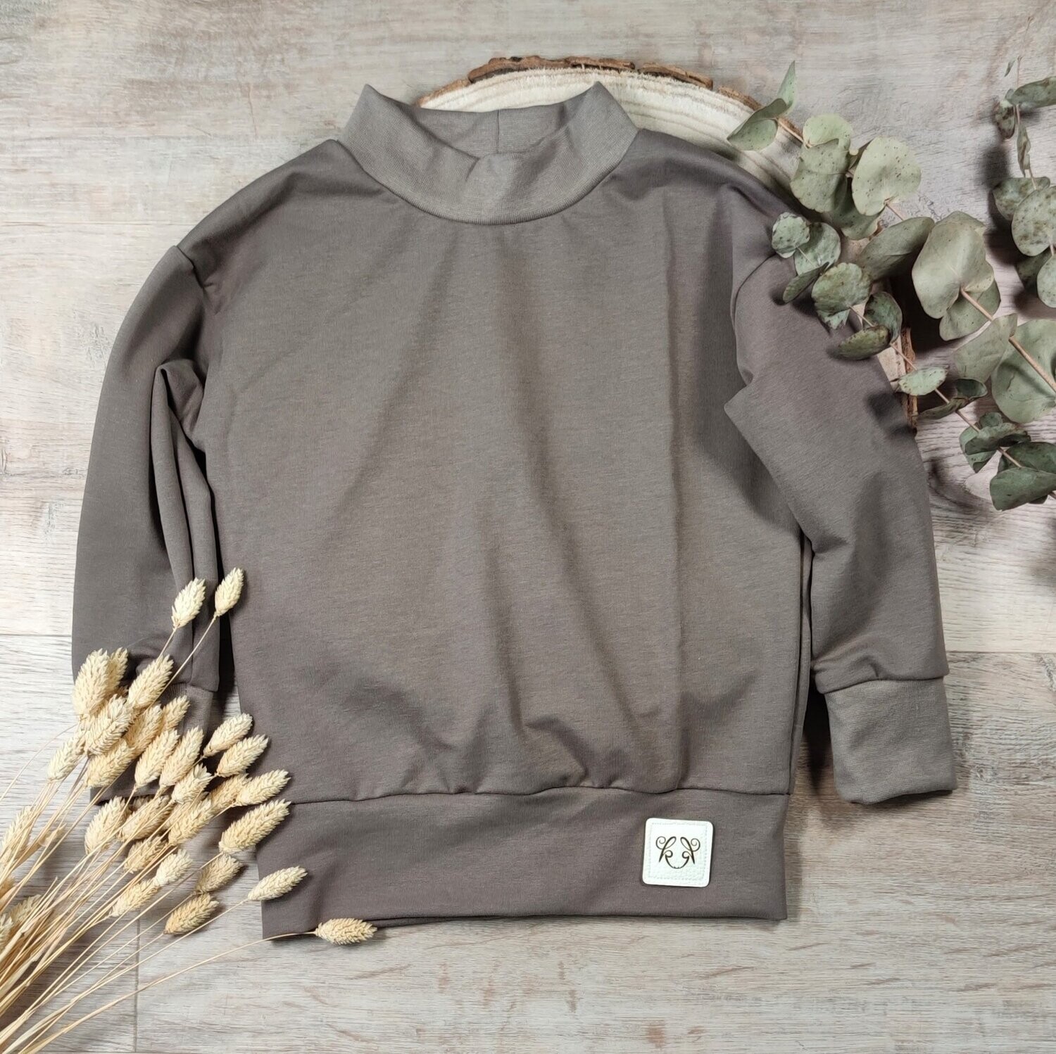 Oversized Langarm Romper - French Terry Taupe