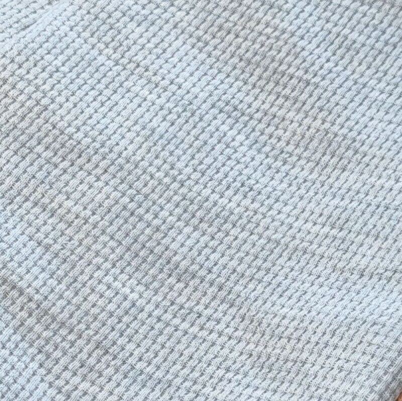 Oversized Langarm Romper - Waffelstrick Hellgrau meliert