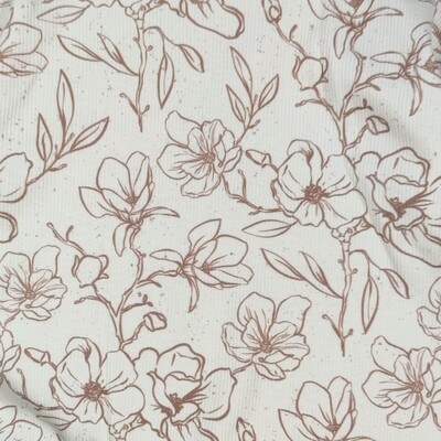 Oversized Langarm Romper - Sketches Flowers Creme Oversized Langarm Romper - Sketches Flowers Creme