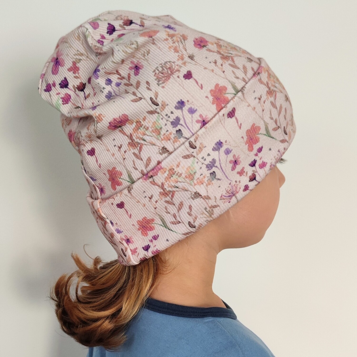 Rib Mütze - Wild Flowers Mauve 