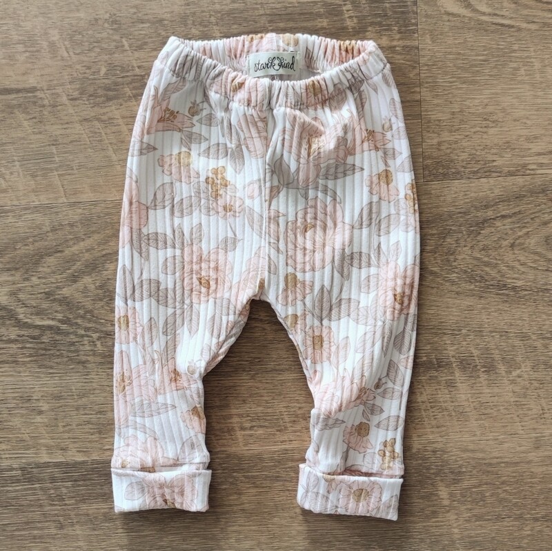 Breit-Rib Leggings - Pastellblumen