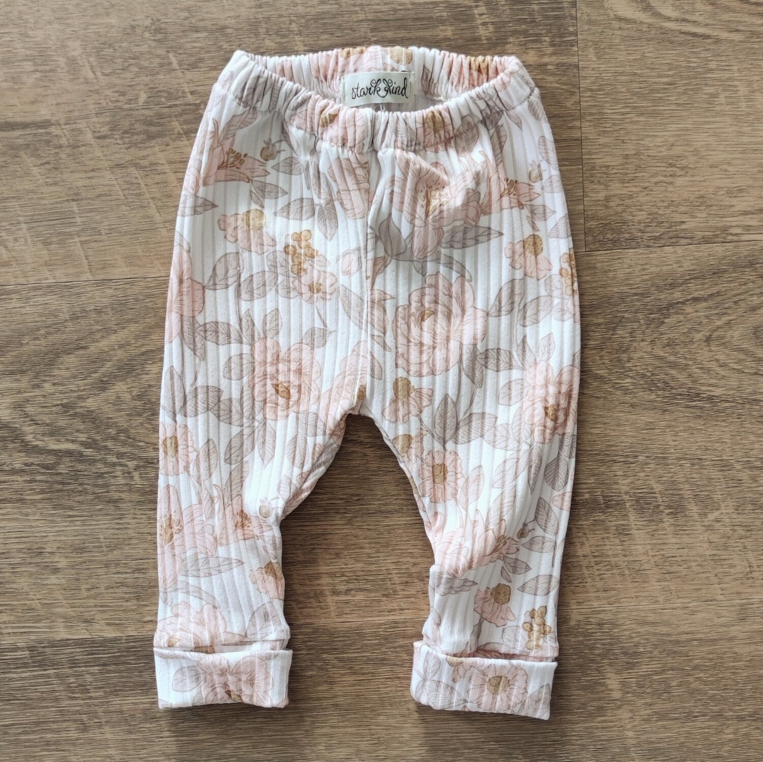 Breit-Rib Leggings - Pastellblumen