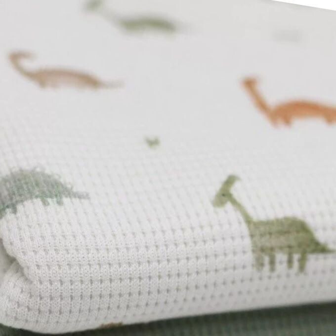 Oversized Langarm Romper - Waffelstrick Kleine Dinos