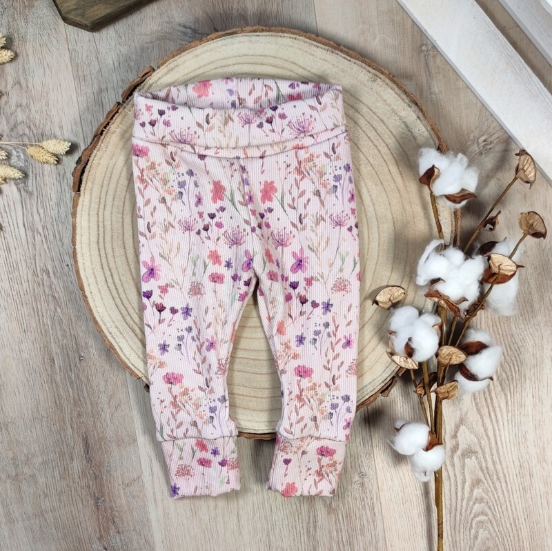 Rib Leggings - Wild Flowers Mauve