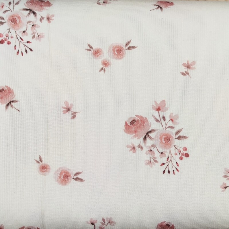 Longsleeve mit Volant - Rib Jersey kleine Rosen 