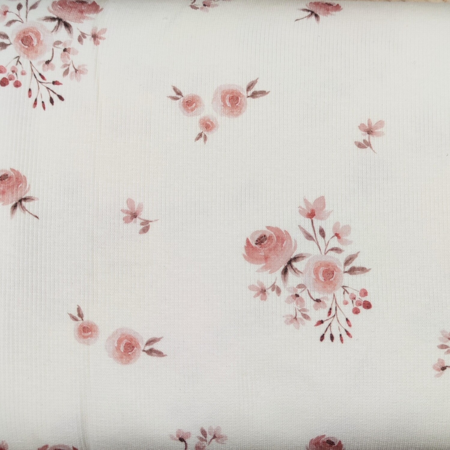 Rib Mütze - kleine Rosen 