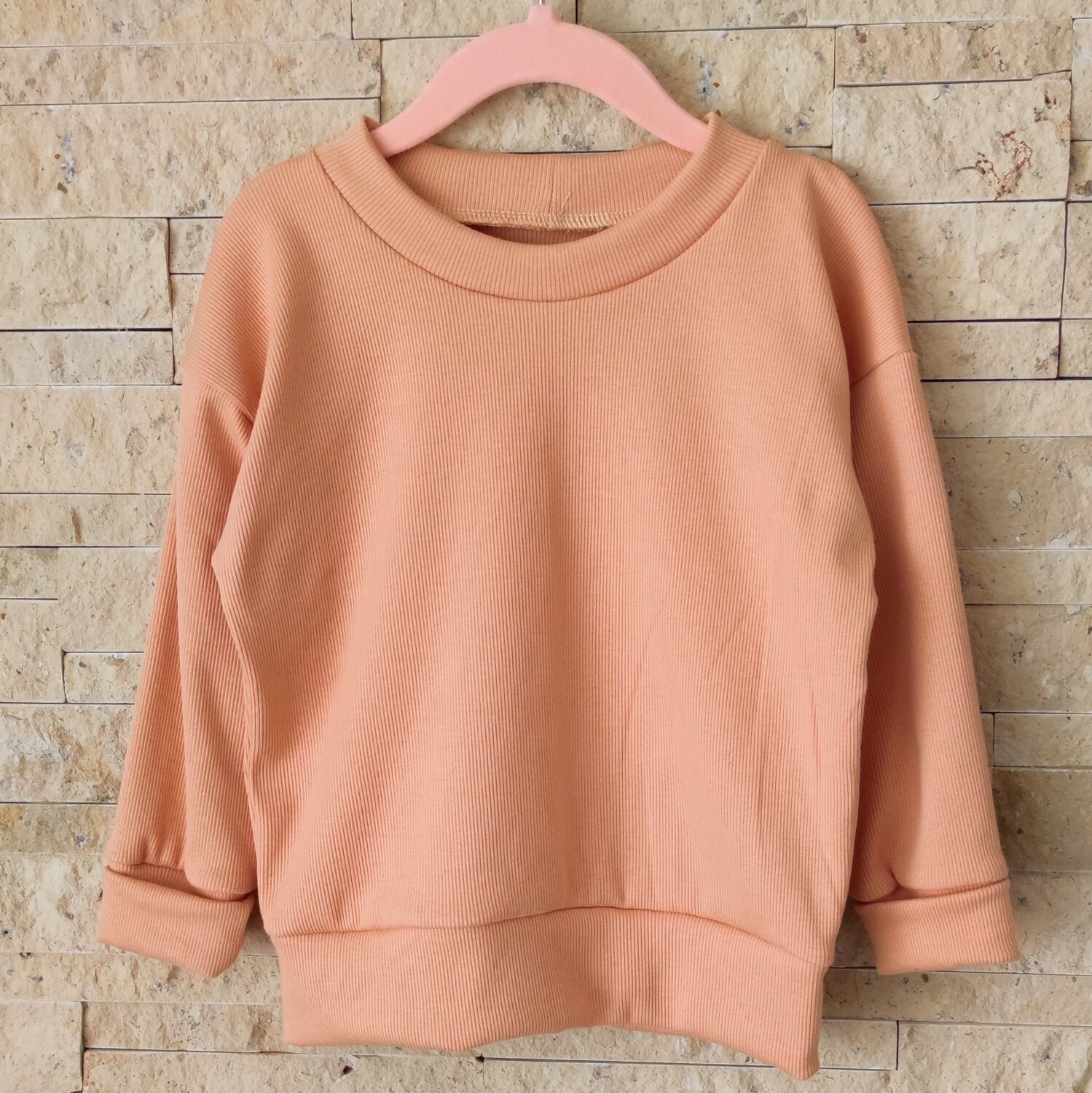 Rib Jersey Pullover - Pfirsich
