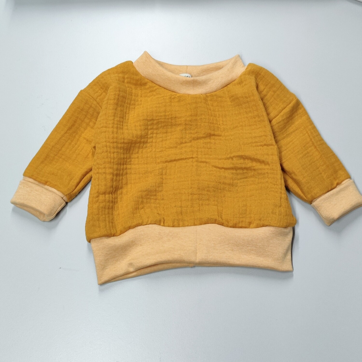 Musselin Longsleeve Shirt - Senfgelb - Gr. 50/56