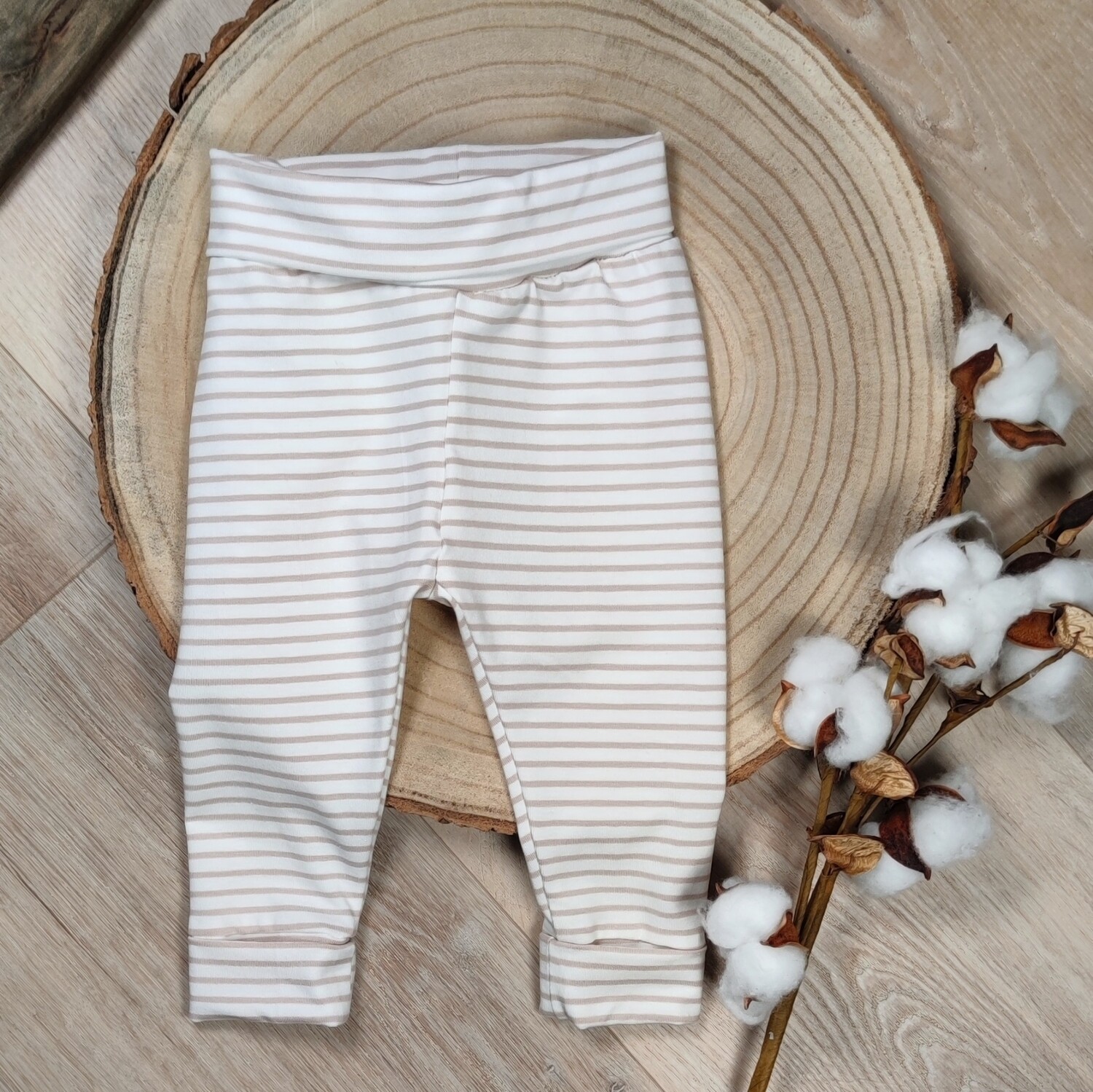 Leggings - Streifen Beige