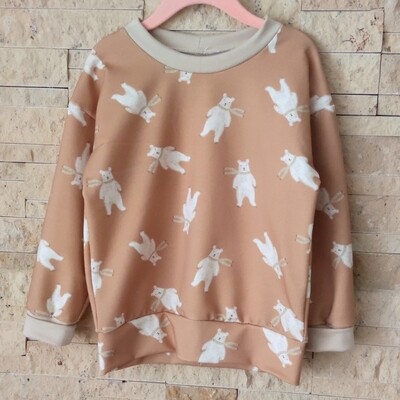(Sofortkauf) Sweater - French Terry Polarbär Braun - Gr. 98/104