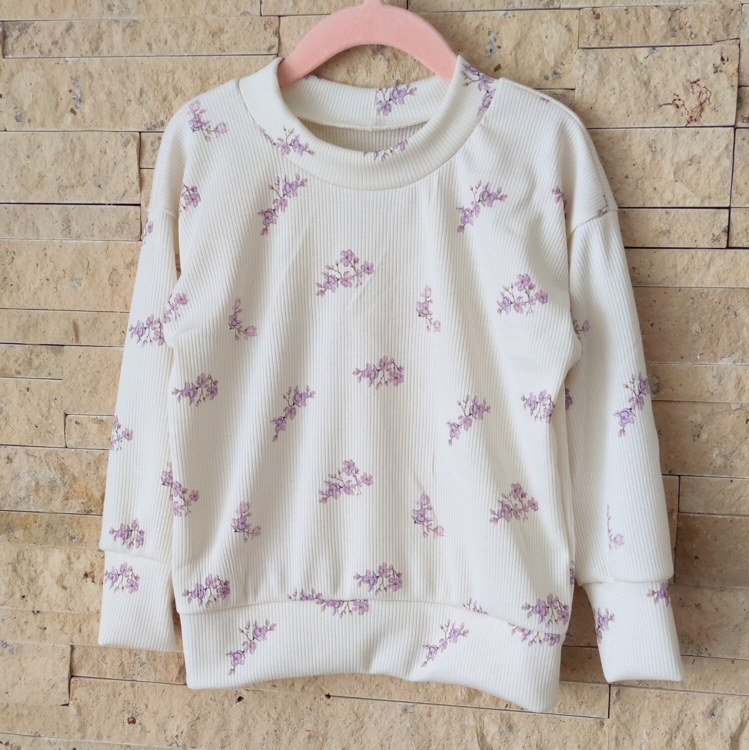 Pullover Rib Jersey - Blüte Flieder