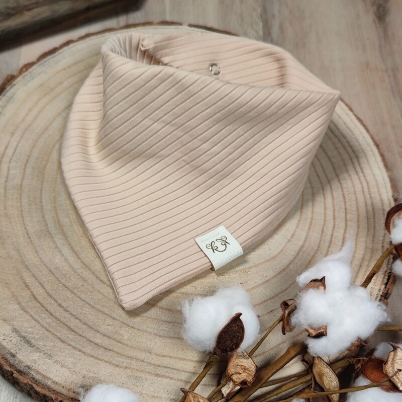 Halstuch mit Druckknöpfen - Breit-Rib Jersey - Nude Beige 