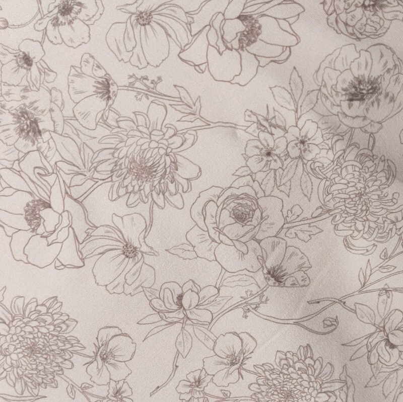 (Stoff) French Terry - Flowers Nude Rose