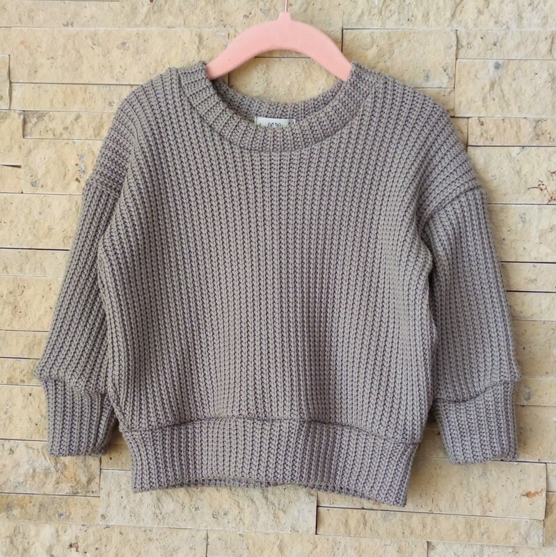 Oversized Grobstrick Pullover - Taupe