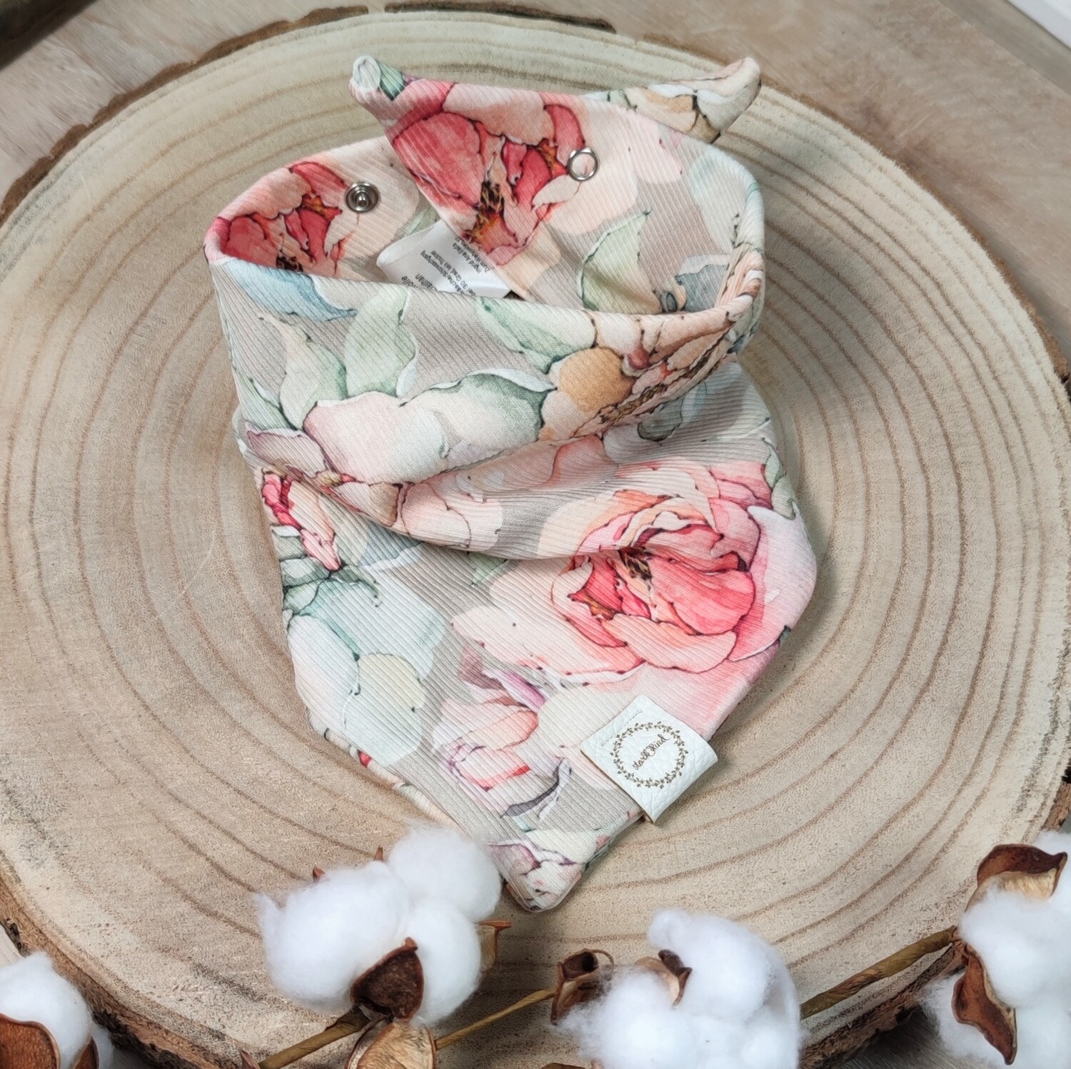 Halstuch mit Druckknöpfen - Rib Jersey - Colorful Flowers