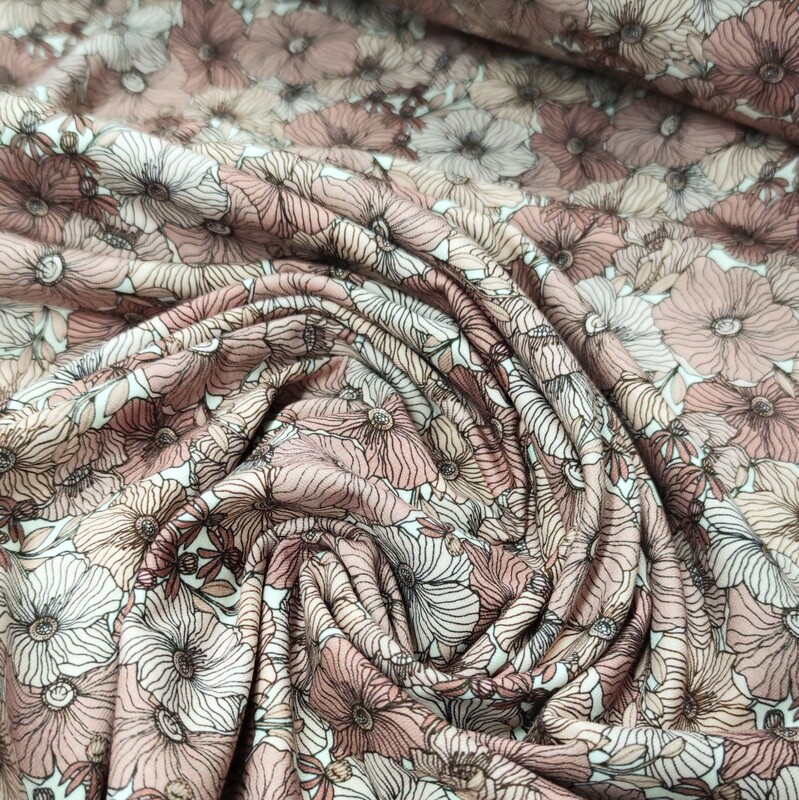 Bluse - Retro Flowers Mauve
