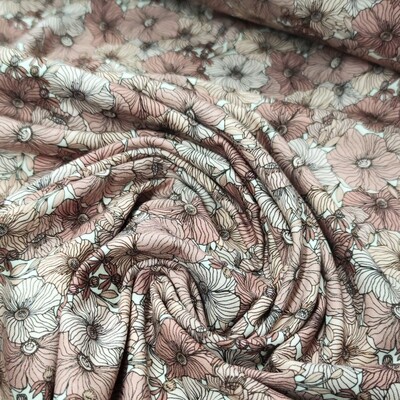 Jersey Pullover mit Volant - Retro Flowers Mauve Jersey Pullover mit Volant - Retro Flowers Mauve