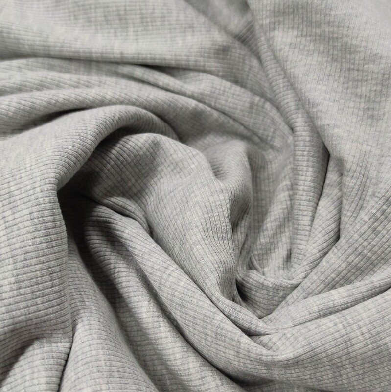 Pullover mit Volant  - Rib Jersey Grau meliert