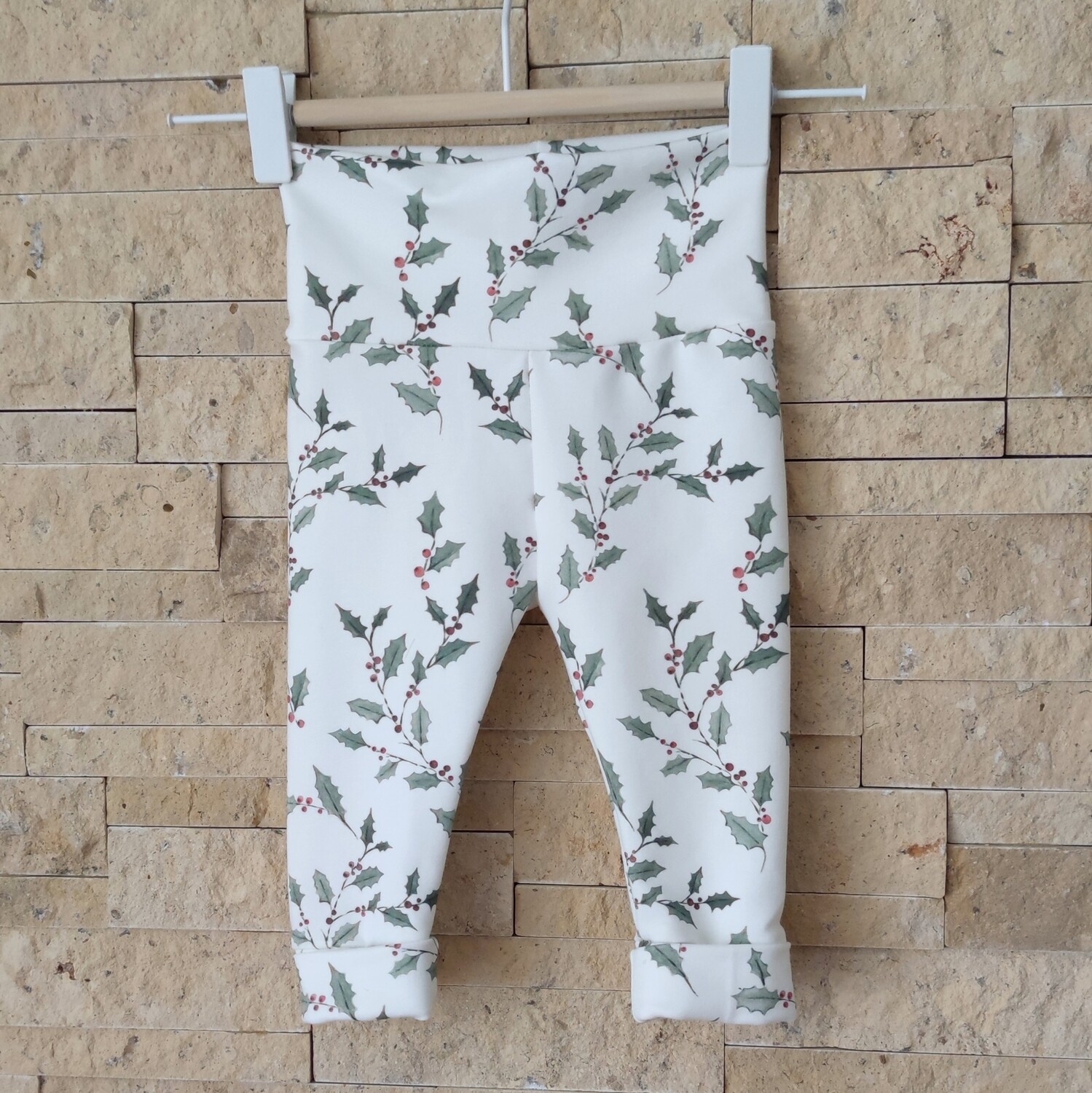 (Sofortkauf) Leggings - French Terry Holly Berry - Gr. 62/68