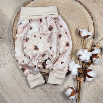 Mitwachshose - Aquarellblumen Light Taupe 