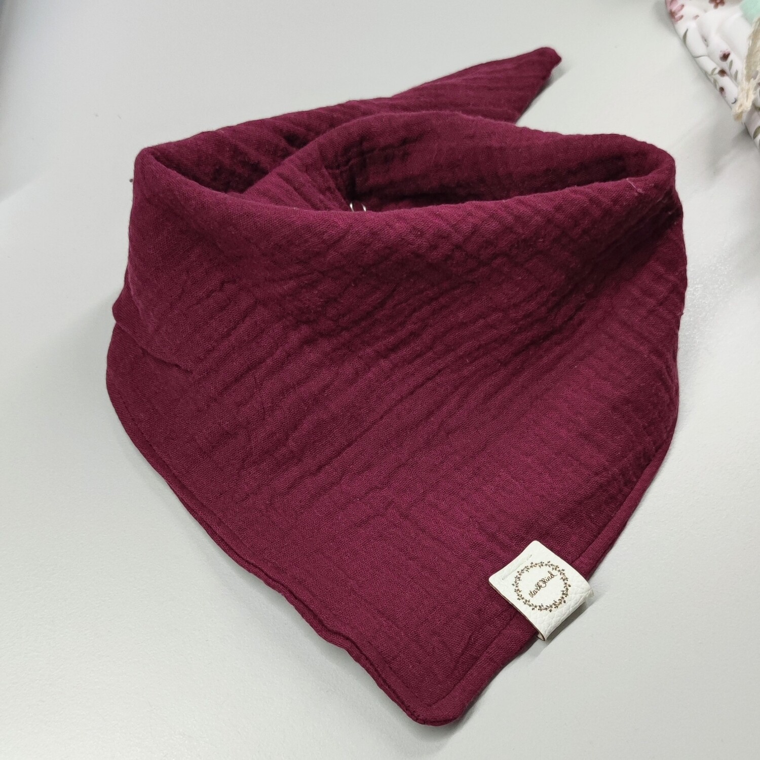 Halstuch mit Druckknöpfen - Musselin - Berry