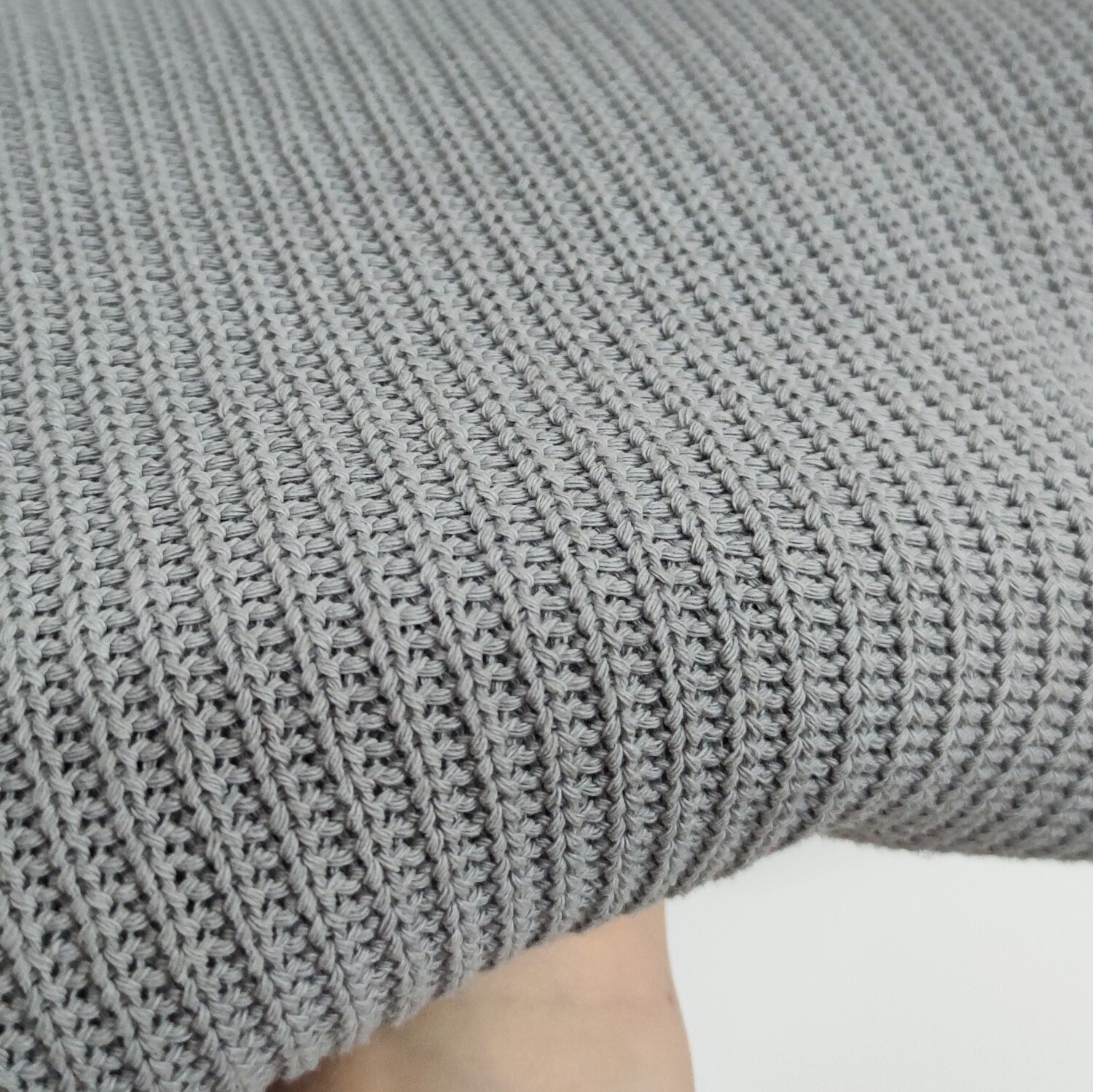 Oversized Grobstrick Pullover - helles Grau