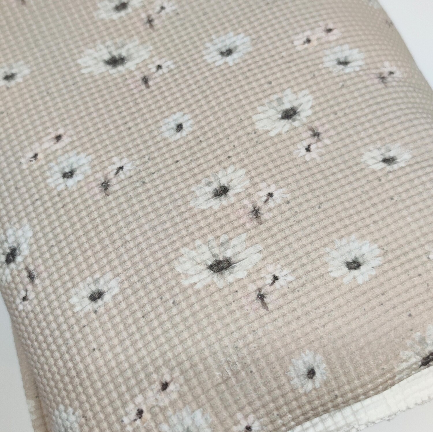 Tunika langärmelig - Waffeljersey Margeriten Beige 