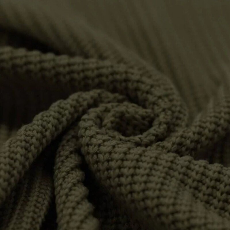 Oversized Grobstrick Pullover - Mom Pulli - Dark Olive 
