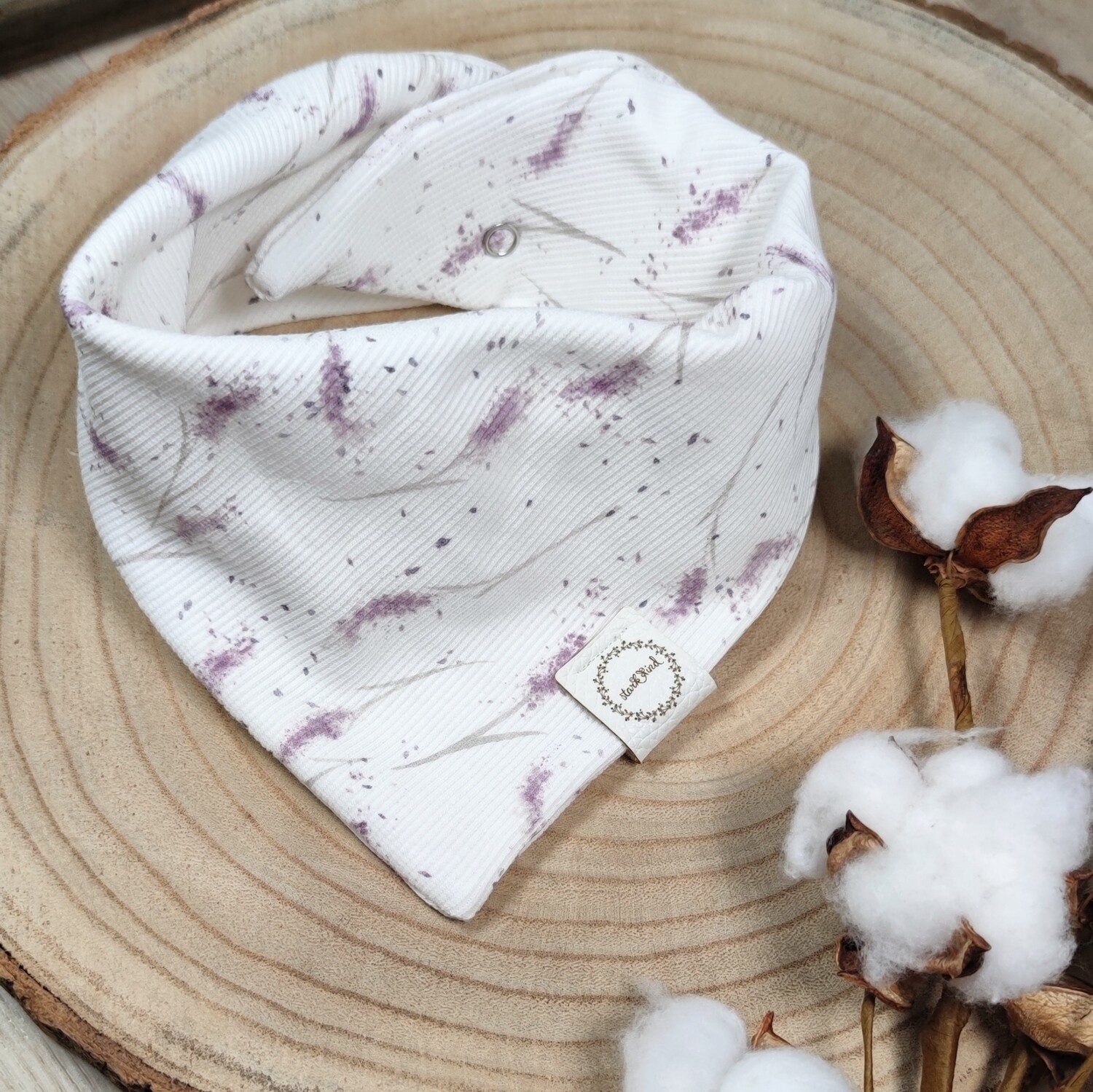 Halstuch mit Druckknöpfen - Rib Jersey - Lavendel 