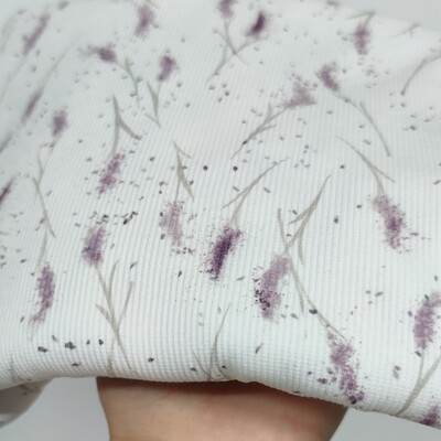Rib Jersey Pullover mit Volant - Lavendel Rib Jersey Pullover mit Volant - Lavendel